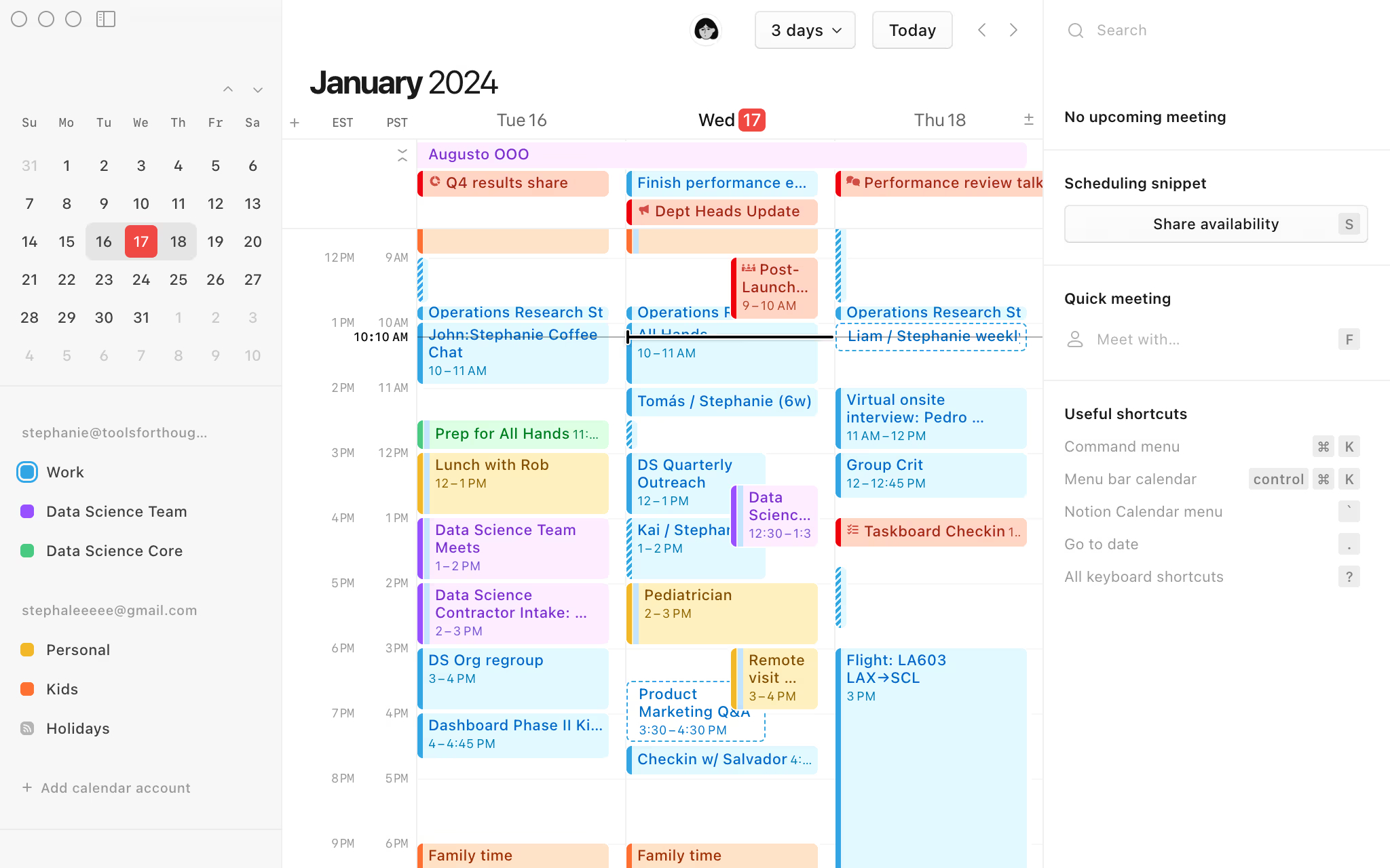 Notion calendar